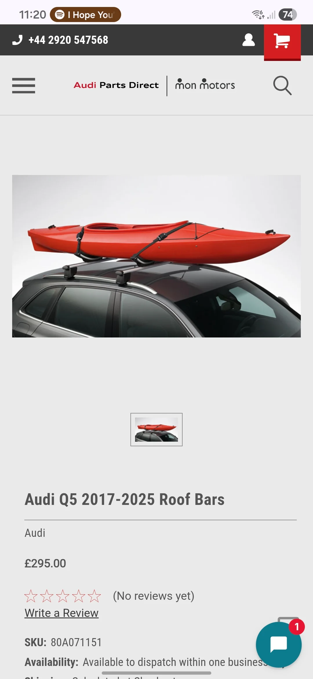 Audi Q5 2017 Onward OEM Roof Bars New Plus Bag - Image 5