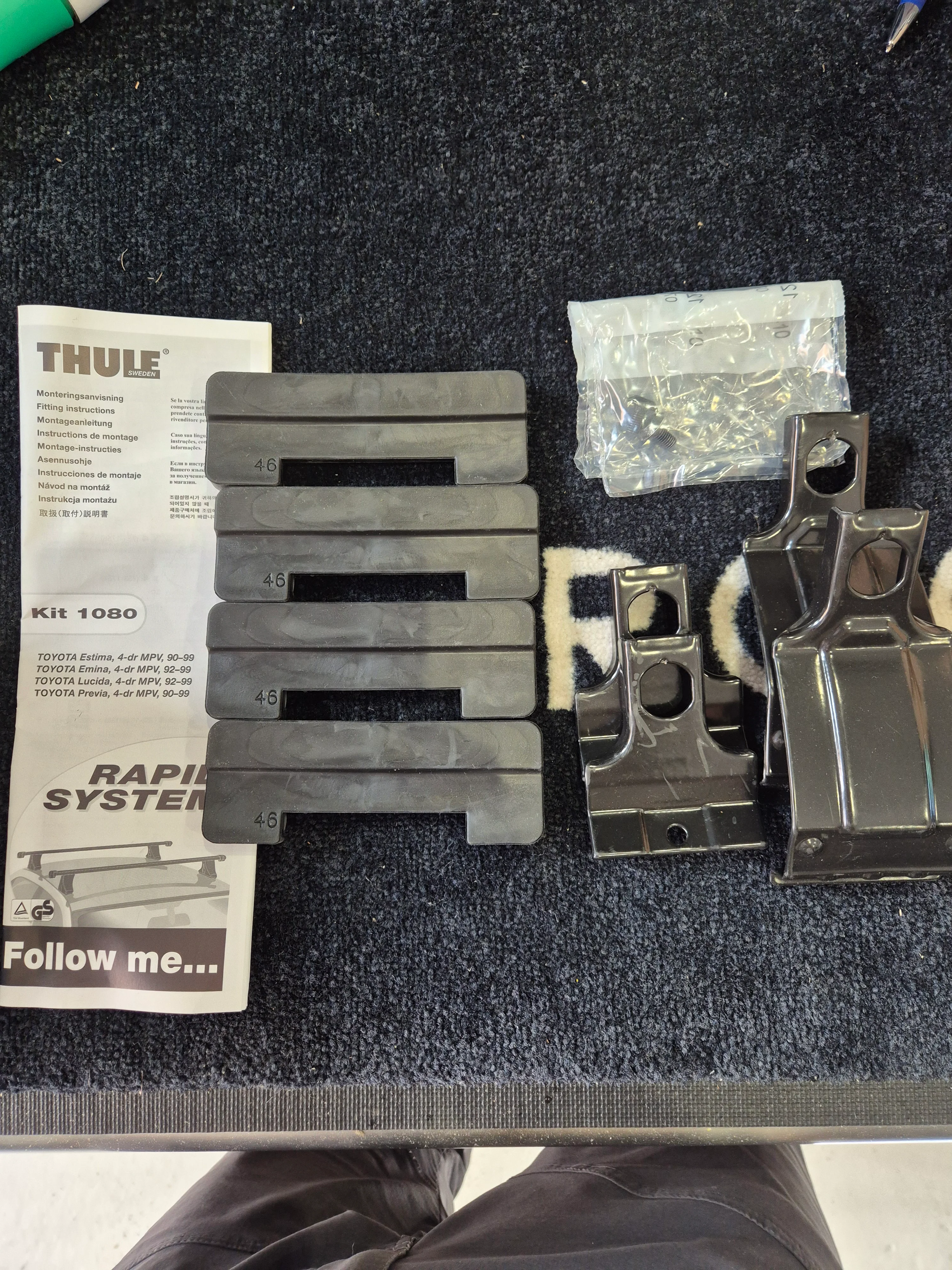 Thule 1080 fitting kit Toyota Previa & Estima 92 to 99 - Image 2