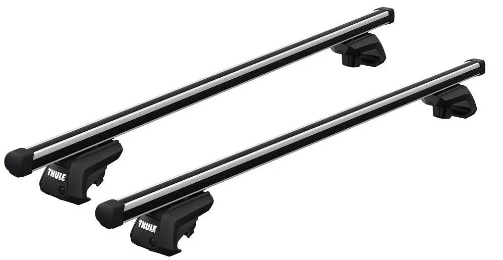 Thule Roof Bar Set for FIAT Stilo Uproad SUV 2002-2007 - Raised Rail (Wingbar Evo - Silver) - Image 2