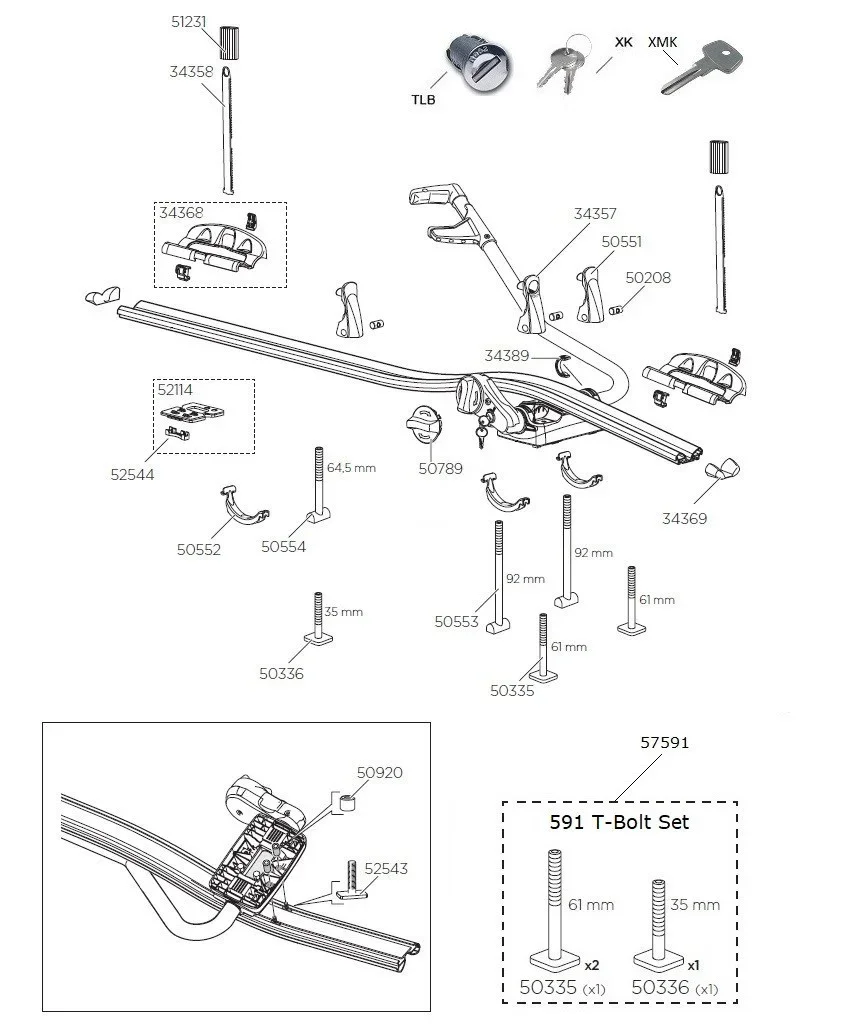 Thule Proride 591 Bike Carrier  - Spare Parts - Image 2