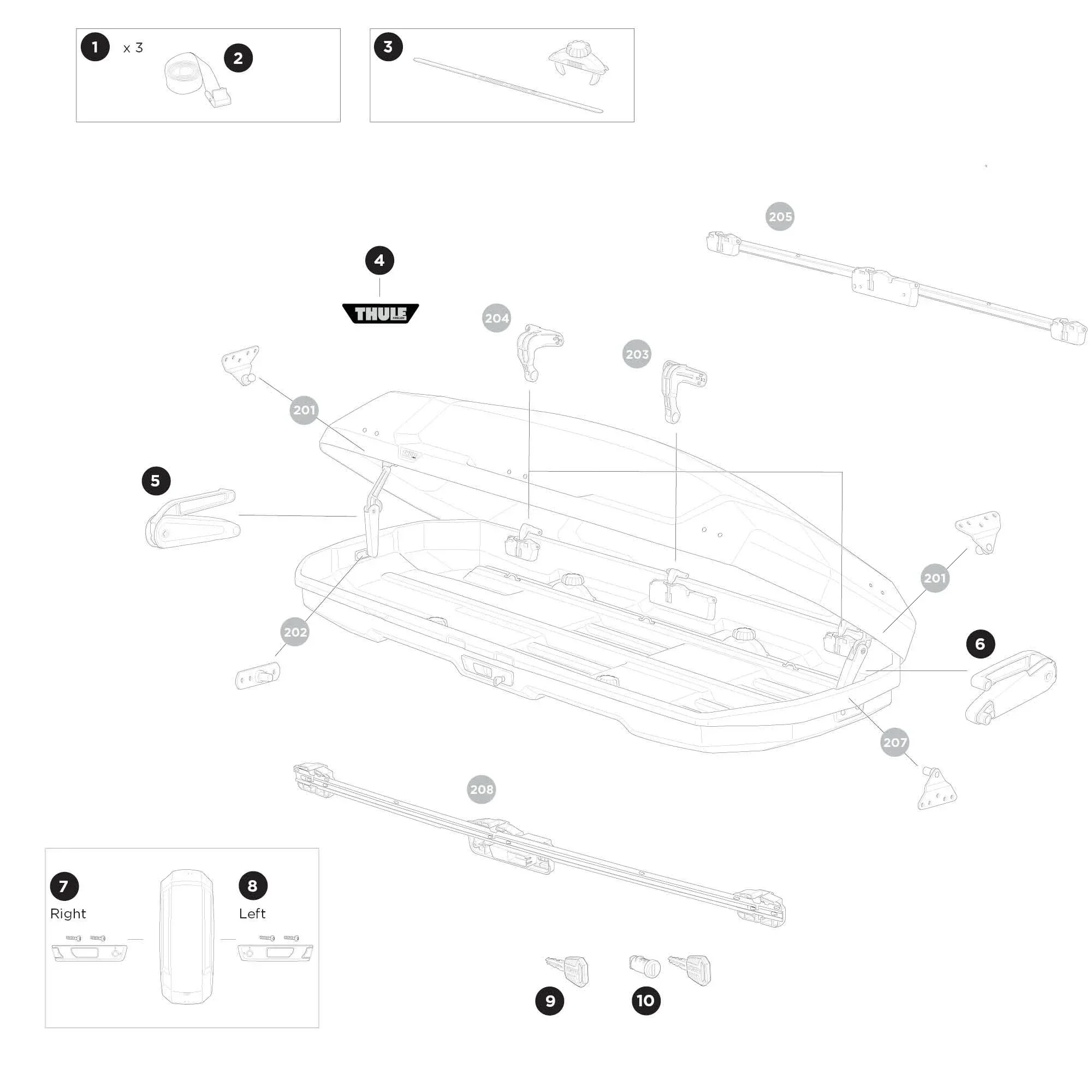 Thule Force 3 Roof Box Spare Parts - Image 2