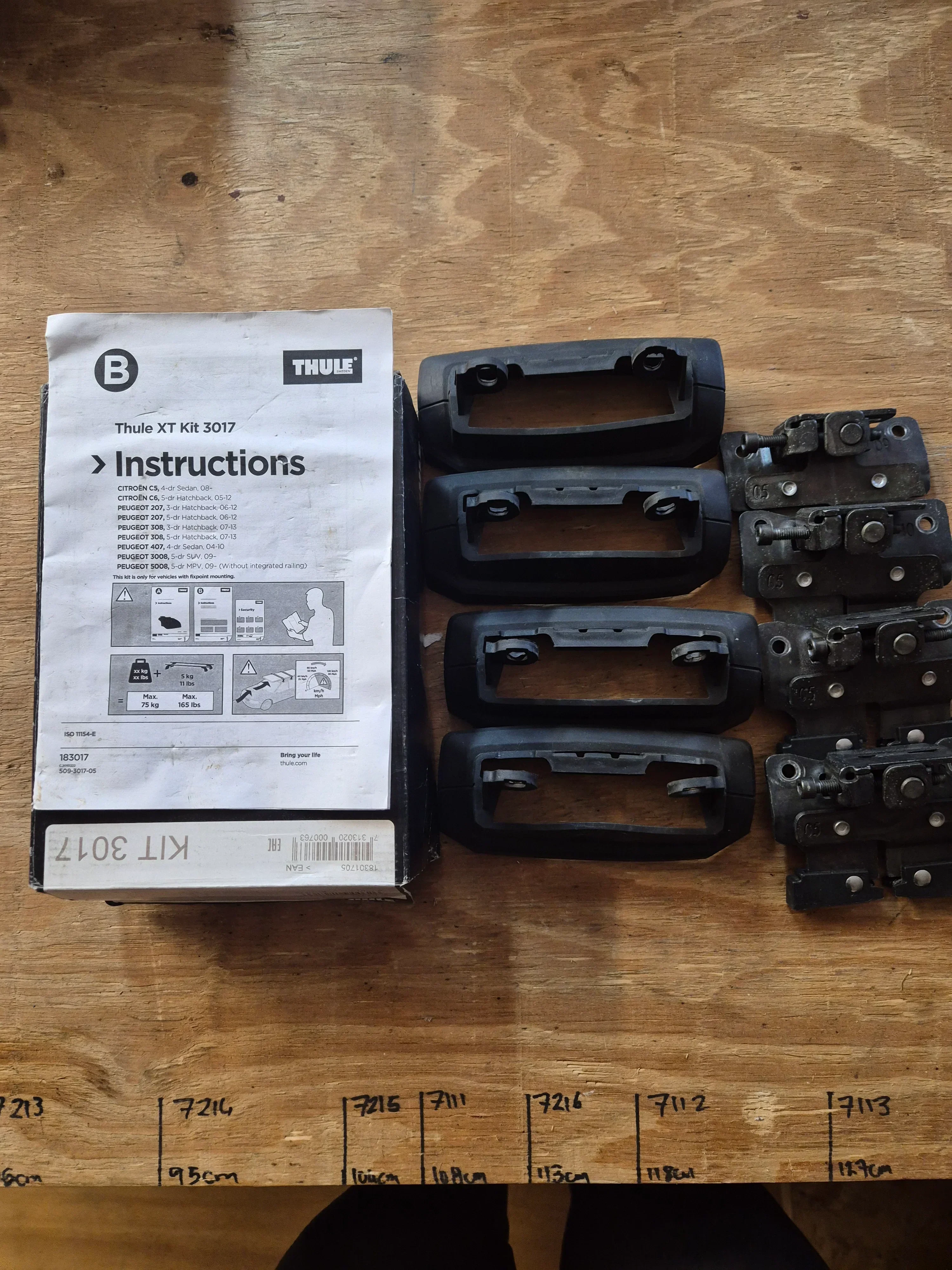 Thule 3017 Fitting Kit - PEUGEOT 3008, 5-dr SUV, 09–16 & Others