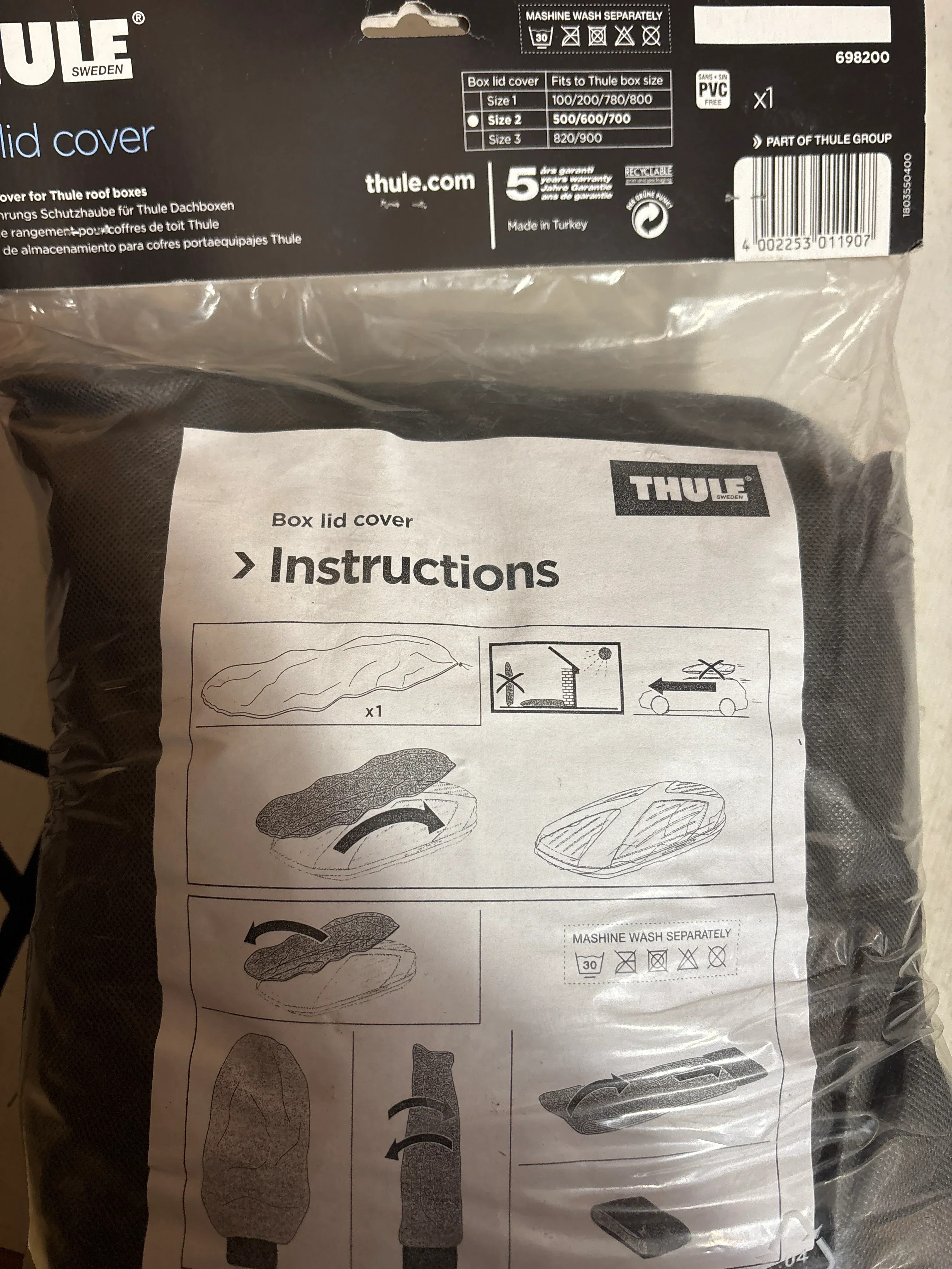Thule Box Lid Cover 698200 - Size 2 (500/600/700) - Image 2