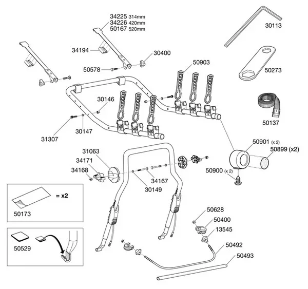 Thule ClipOn 9103/9104 Bike Carrier- Spare Parts - Image 2