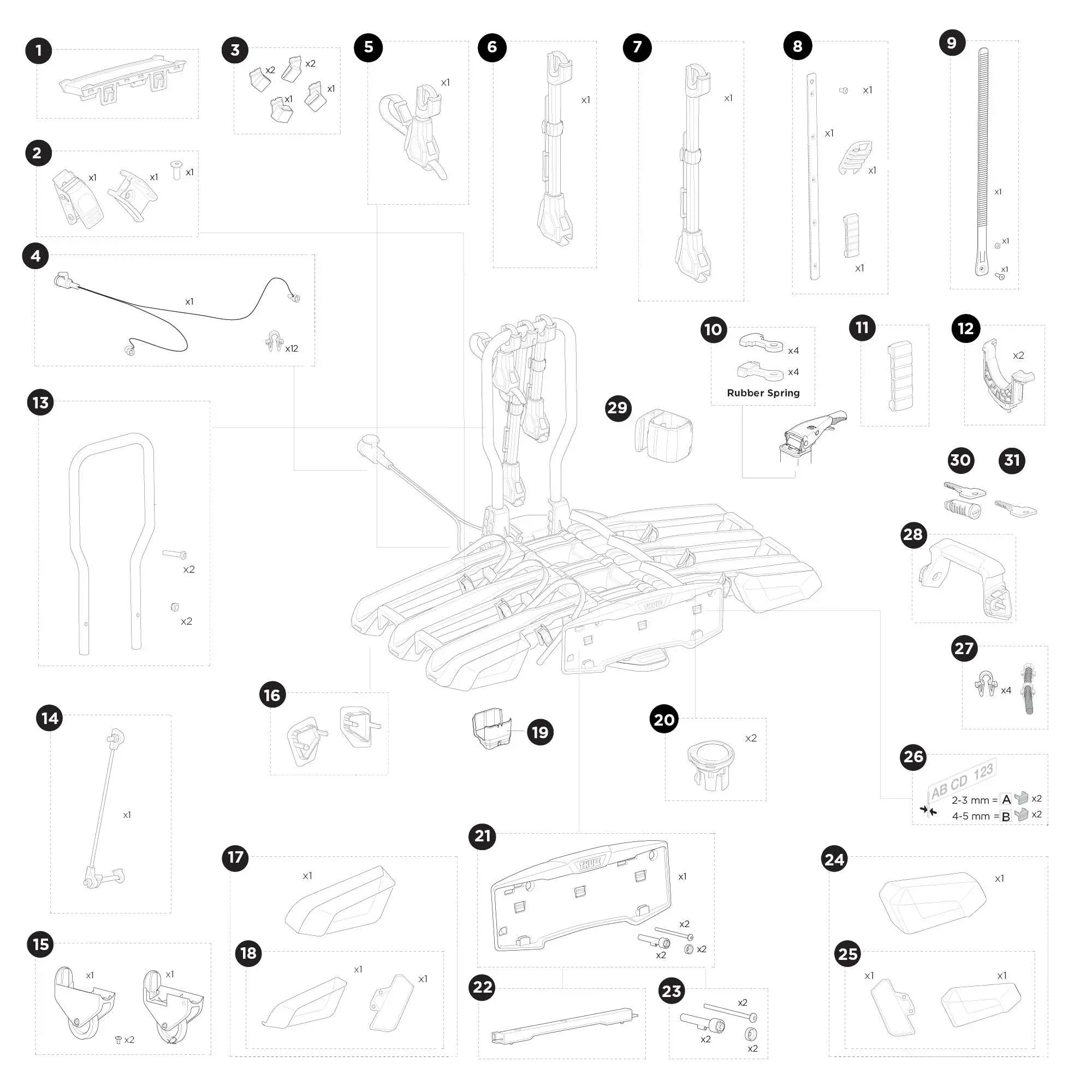 Thule Easyfold 3 Bike Carrier - Spare Parts - Image 2