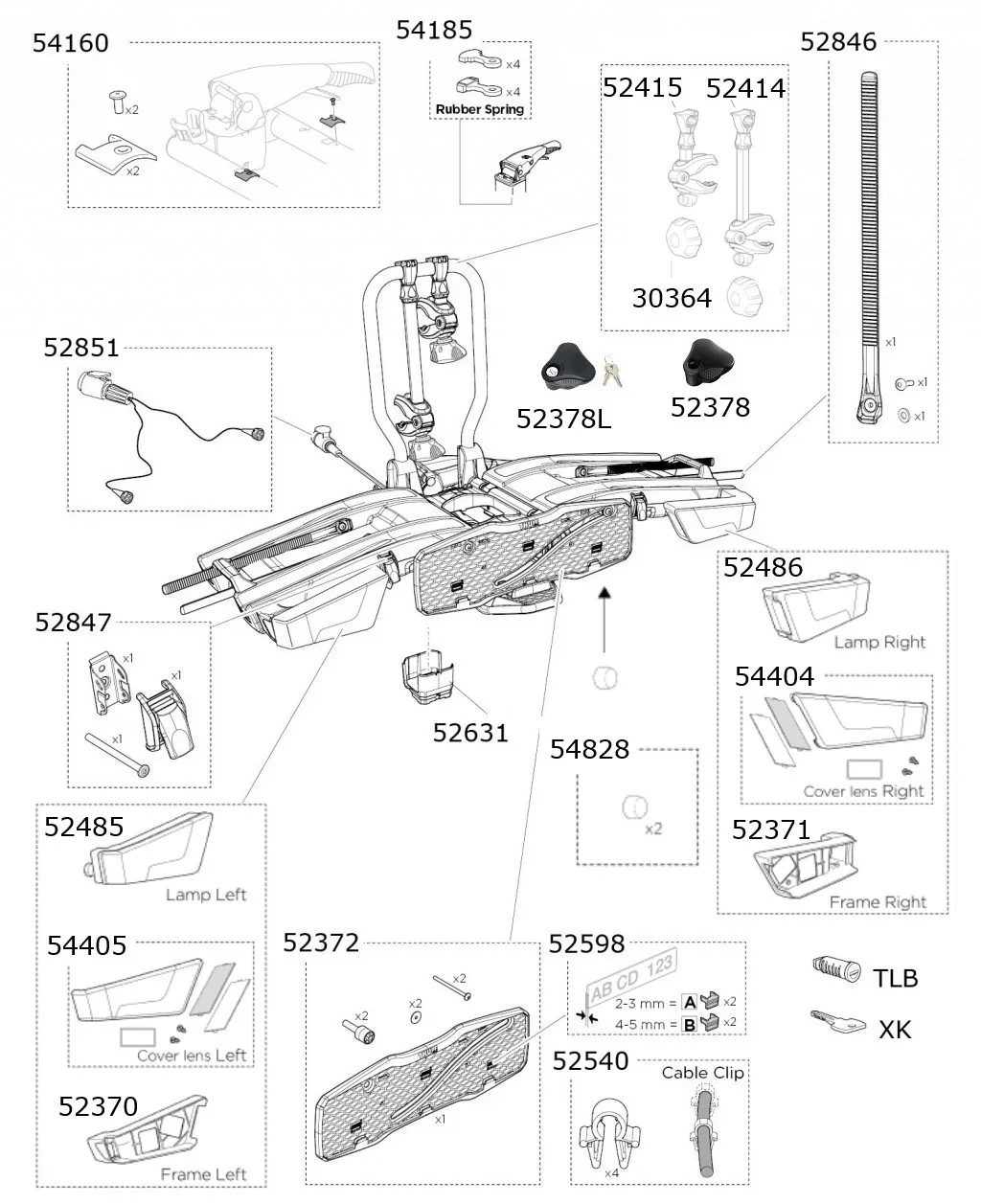 Thule EasyFold 933 Bike Carrier XT 2 - Spare Parts - Image 2
