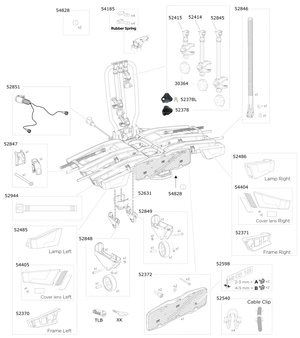 Thule Easyfold 934 XT 3 Bike Carrier - Spare Parts - Image 2