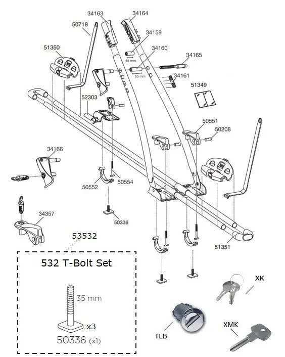Thule  Bike Carrier 532  -  Spare Parts - Image 2