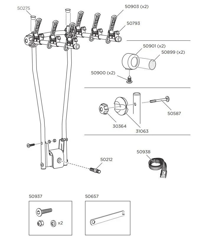 Thule HangOn 3 974 Bike Carrier- Spare Parts - Image 2