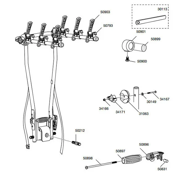Thule HangOn 972 Bike Carrier - Spare Parts - Image 2