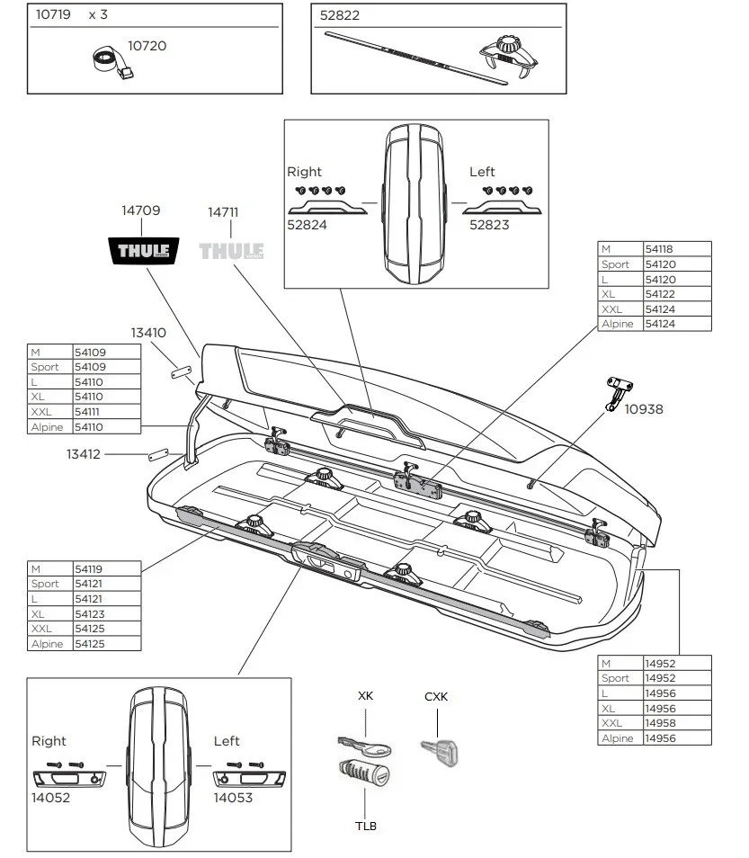 Thule Motion XT Roof Box - Spare Parts - Image 2