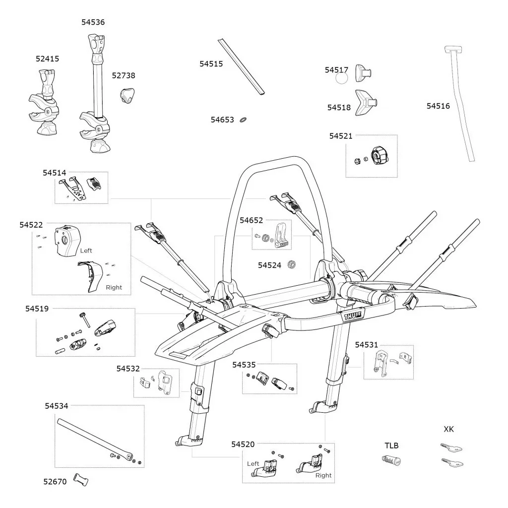 Thule OutWay Platform 2 993 Bike Carrier - Spare Parts - Image 2