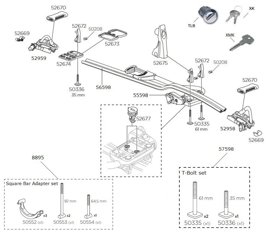 Thule ProRide 598 Bike Carrier - Spare Parts - Image 2
