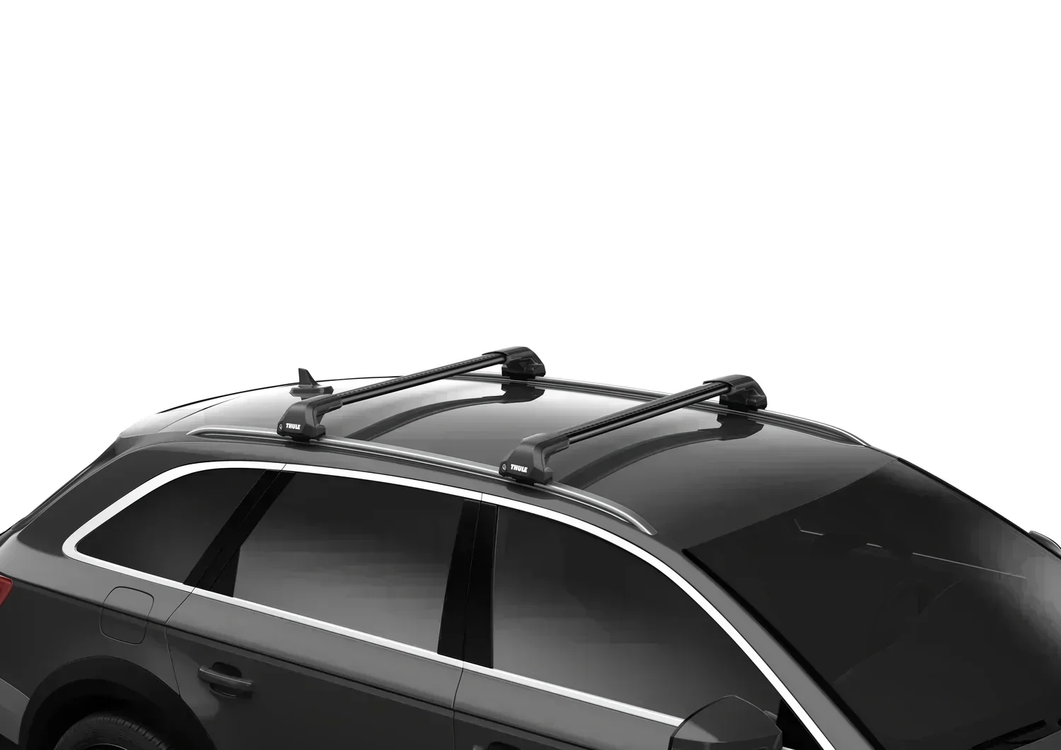 Thule Roof Bar Set for GREAT WALL Wey 05 5-dr SUV 2024 onwards - Flush Rails (Wingbar Evo Edge - Black) - Image 5