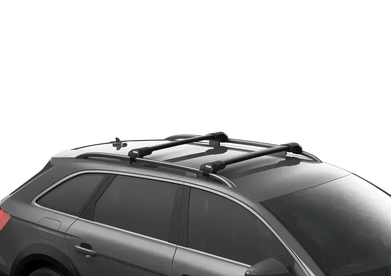 Thule Roof Bar Set for Ford Transit Courier 5-dr Van 2024 Onwards - Raised Rail (Wingbar Evo Edge - Black) - Image 2