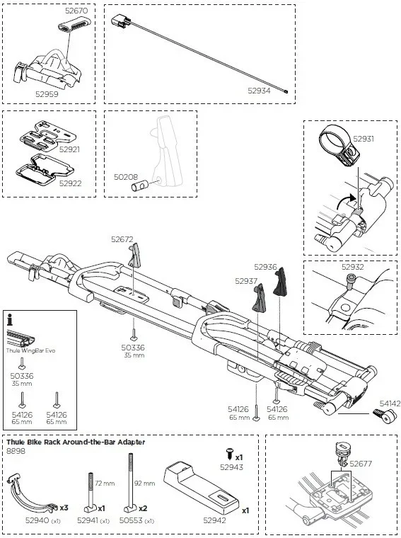 Thule Upride 599 Bike Carrier - Spares Parts - Image 2