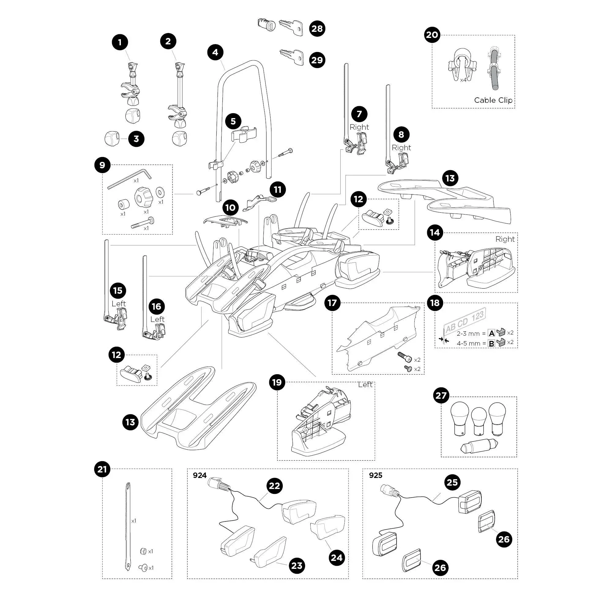 Thule VeloCompact 924 13-pin 2 Bike carrier - Spare parts - Image 2
