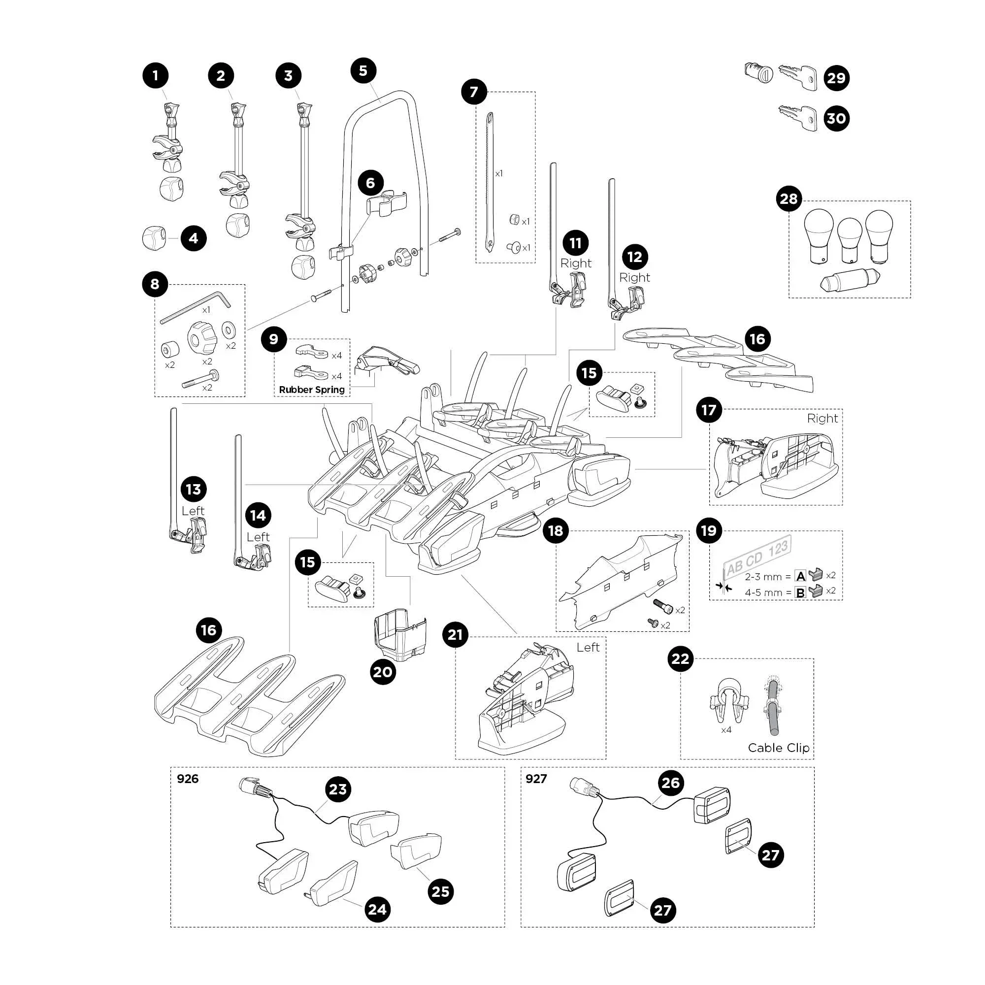 Thule VeloCompact 927 7-pin 3 Bike carrier - Spare parts - Image 2