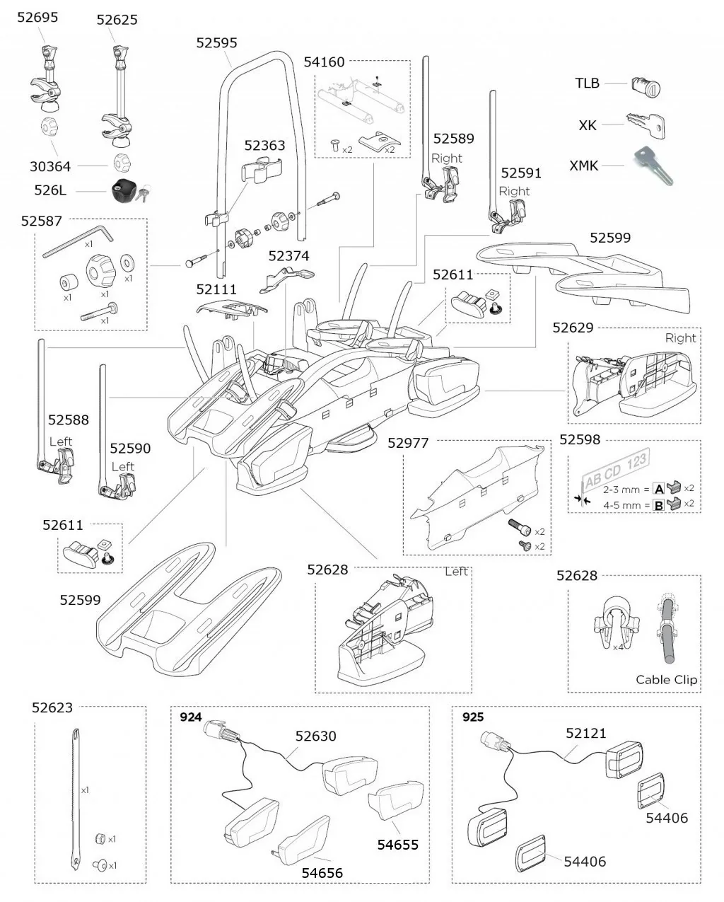 Thule Velocompact XT 2 Bike Carrier - Spare Parts - Image 2
