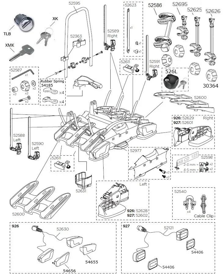 Thule Velocompact XT 3 Bike Carrier  - Spare Parts - Image 2