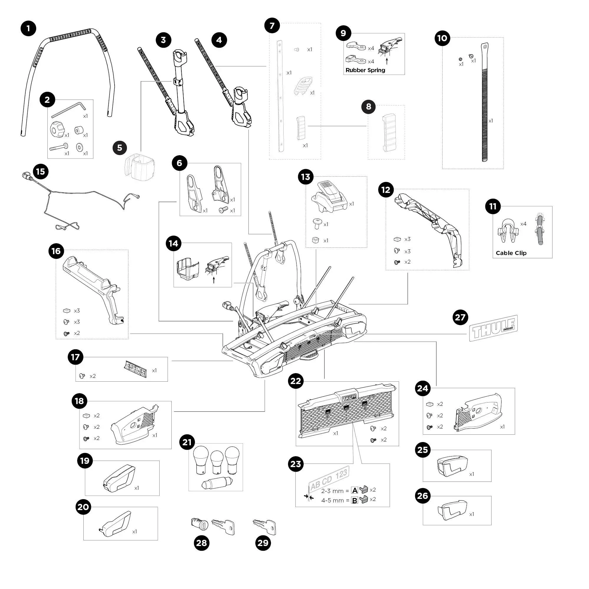 Thule VeloSpace 3 - 2 bike carrier - Spare parts - Image 2