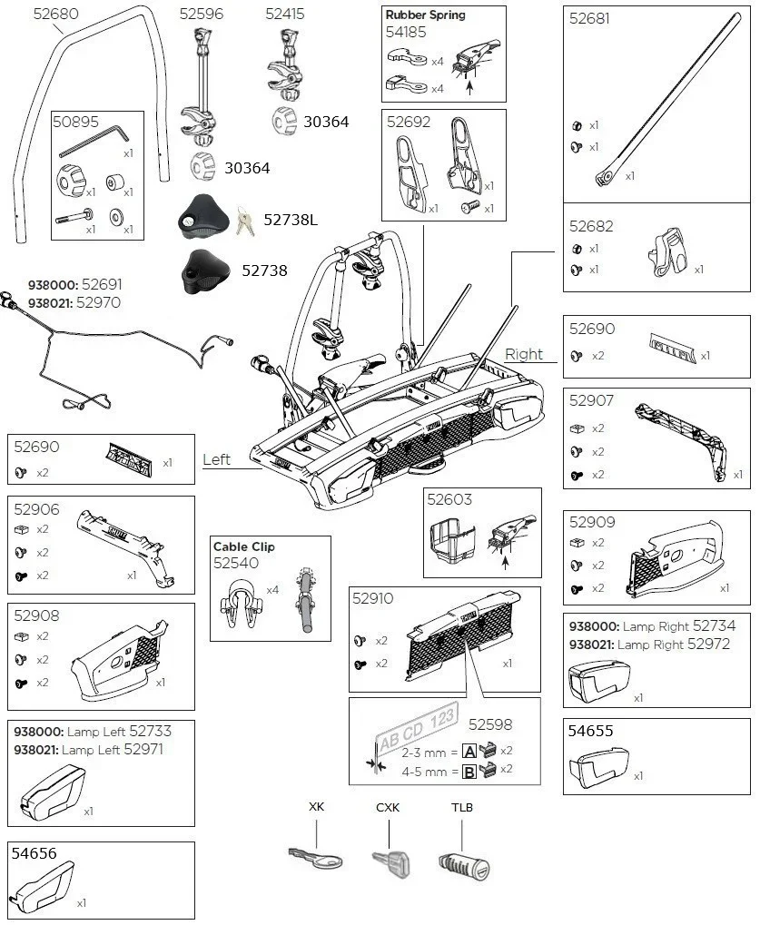 Thule Velospace 2 XT Bike Carrier  - Spare Parts - Image 2