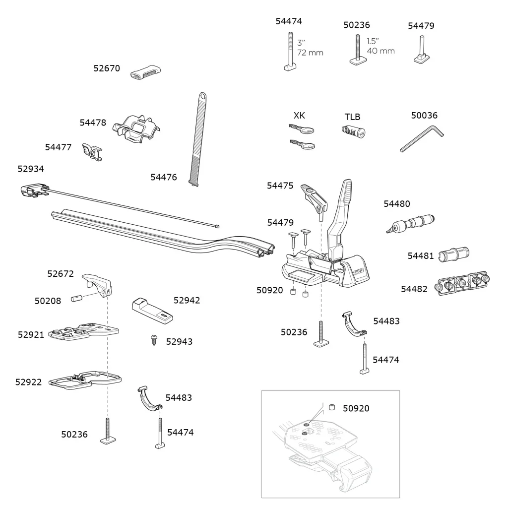 Thule TopRide 568 Bike Carrier - Spare Parts - Image 2
